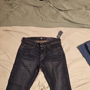 Hollister Men's Bootcut Jeans - Dark Blue